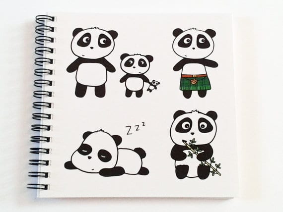Square Panda Journal Notebook Plain and Ruled Paper