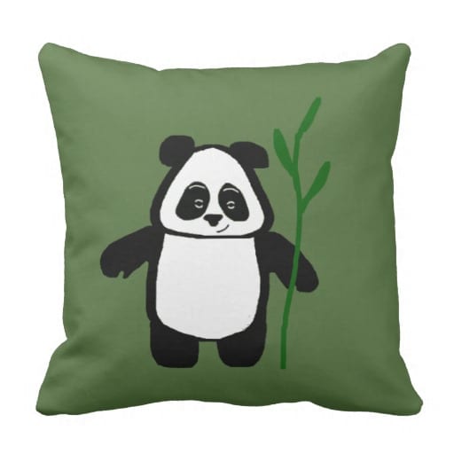 Throw Cushion with "Bamboo the Panda" Design